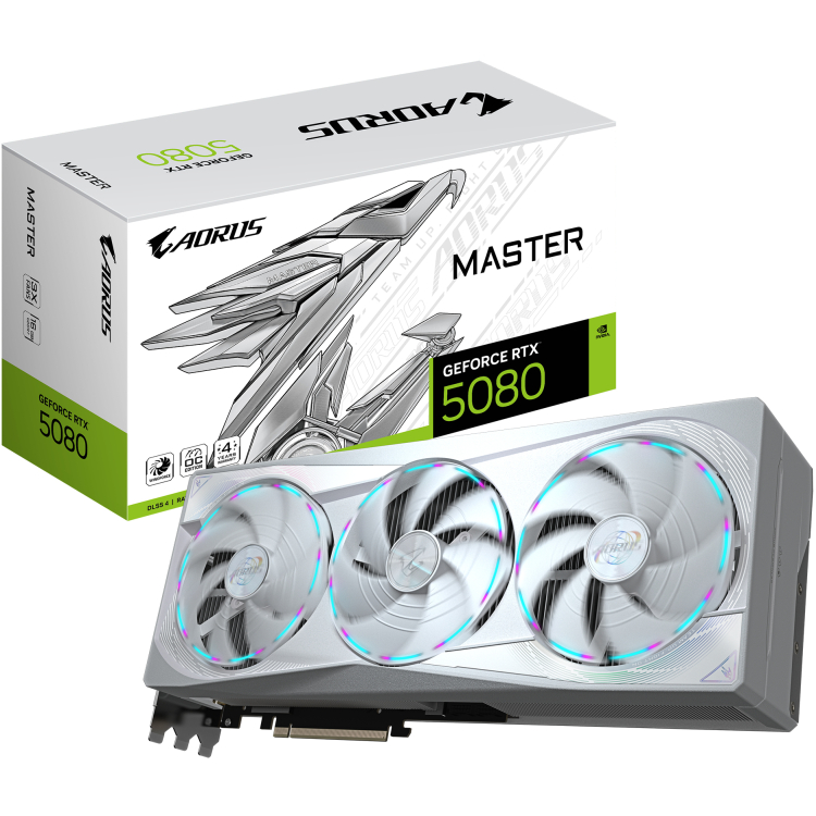 GIGABYTE AORUS GeForce RTX 5080 MASTER ICE 16G grafische kaart