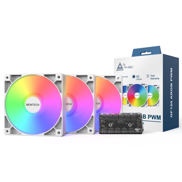 Montech GF120 ARGB PWM 3 in 1 Pack case fan