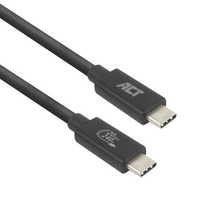 ACT Connectivity USB4 20Gbps 240W USB Type-C kabel, USB-IF gecertificeerd, 2 meter