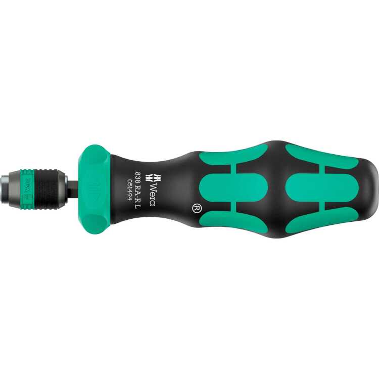 Wera 838 RA-R L bithandhouder met ratelfunctie, 1/4" schroevendraaier