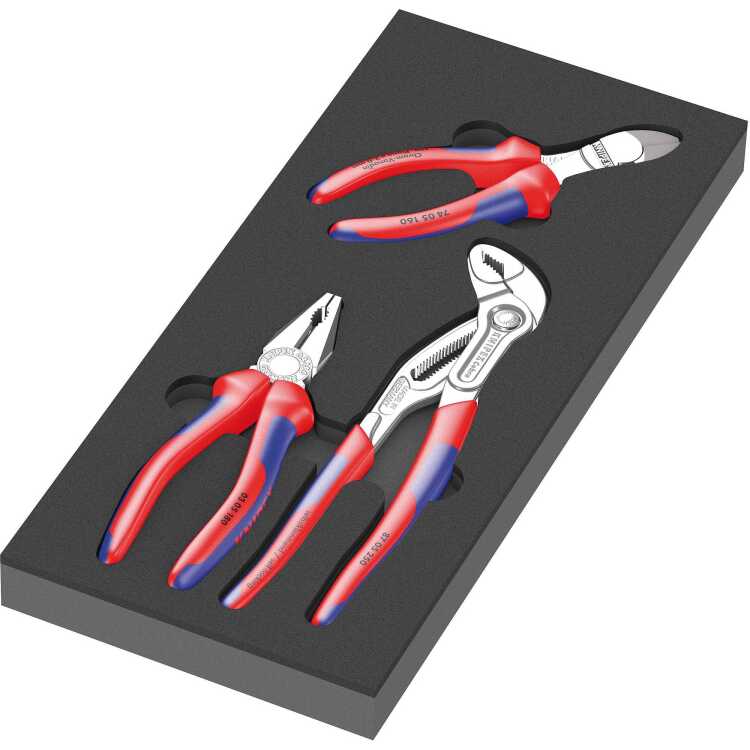 Wera 9784 Schuimrubberen inzetstuk met KNIPEX tangen Set VDE 1, 3-delig tangenset