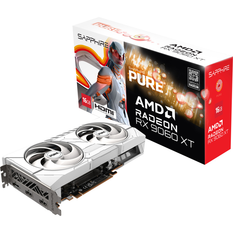 SAPPHIRE Radeon RX 9060 XT PURE 16GB OC grafische kaart