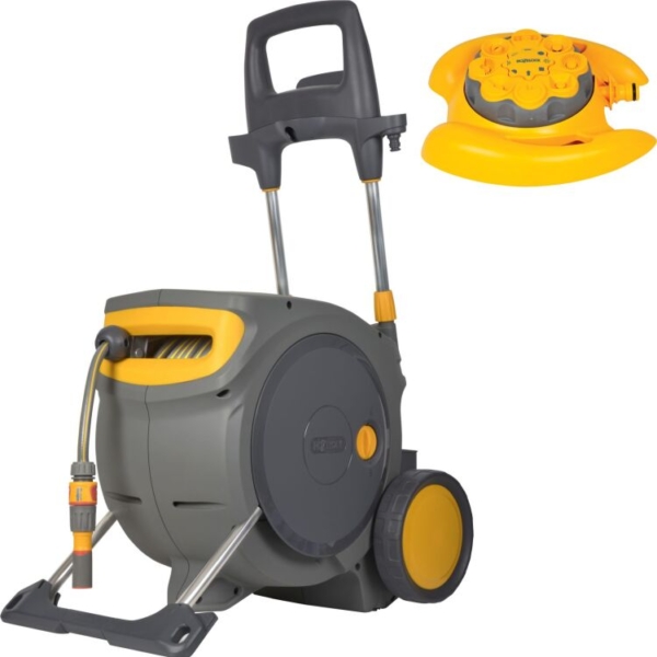 Hozelock Auto Reel Mobile slangenwagen met 35 m slang + Multi Sprinkler