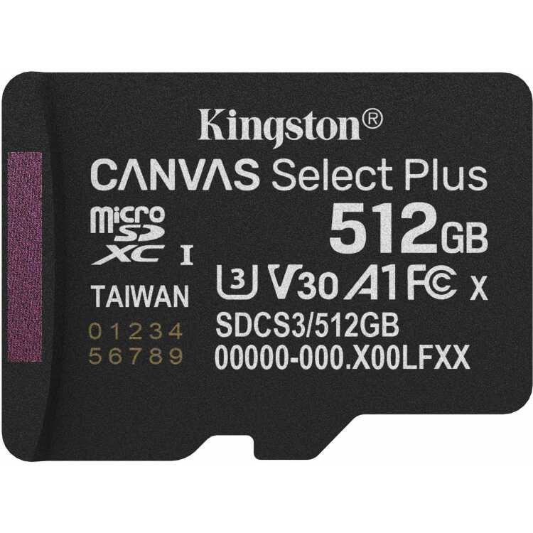 Kingston Canvas Select Plus 512 GB MicroSDXC geheugenkaart