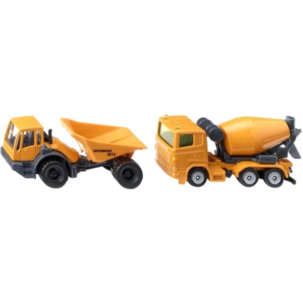 SIKU Kiepwagen en betonmixer modelvoertuig