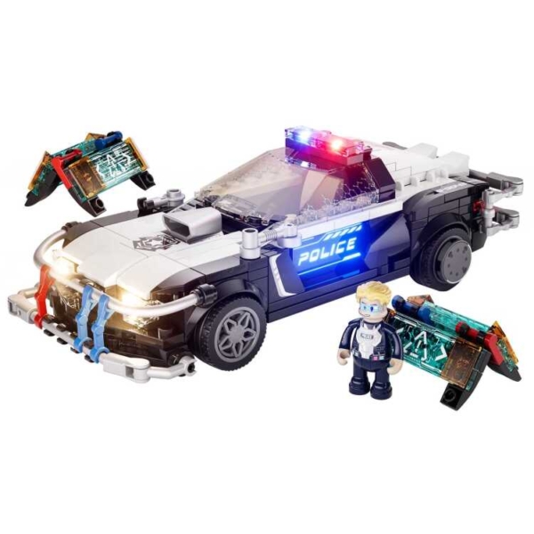 Lumibricks Cyberpunk Neoncity - Police Patrol Car Constructiespeelgoed