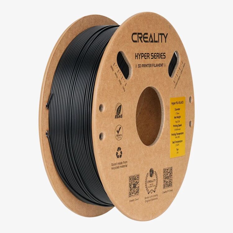 Creality Hyper 1.75mm PLA 3D Printing Filament Zwart, 1kg 3d-filament