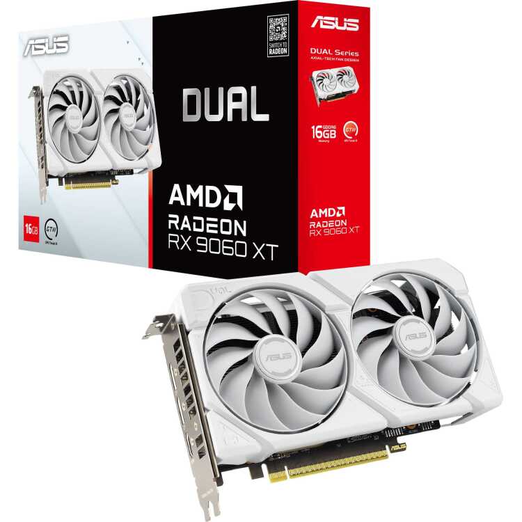 ASUS Radeon RX 9060 XT DUAL White Edition 16GB grafische kaart