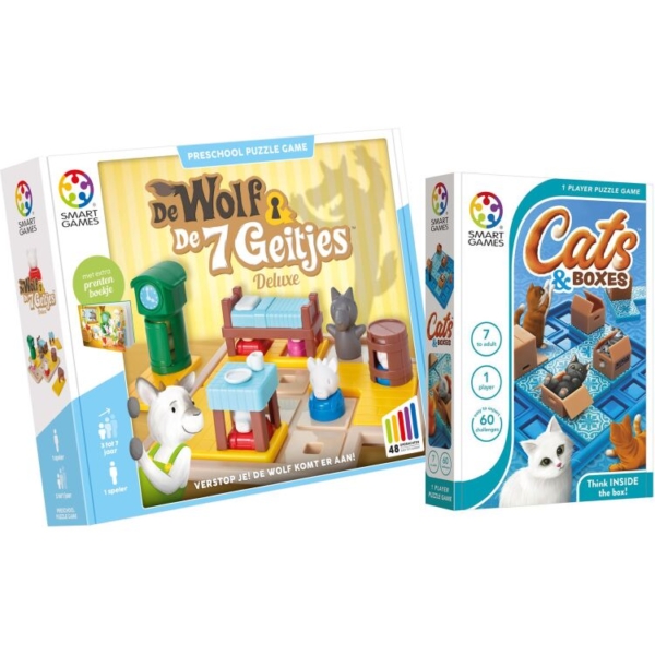 SmartGames De Wolf & De 7 Geitjes + Cats & Boxes Bundel Denkspel