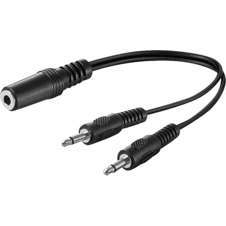 goobay 2x 3,5 mm mono > 1x 3,5 mm stereo adapter kabel