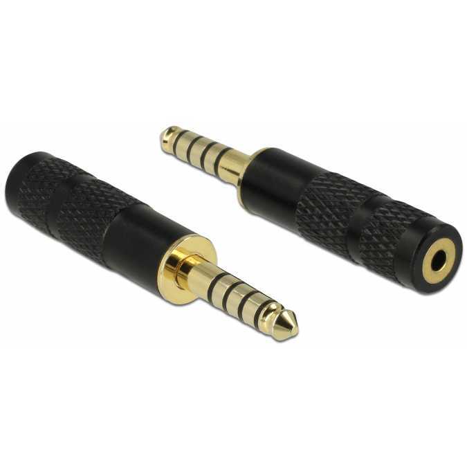 DeLOCK 5-pins stereo 4,4 mm male jack naar 4-pins stereo 2,5 mm female jack adapter