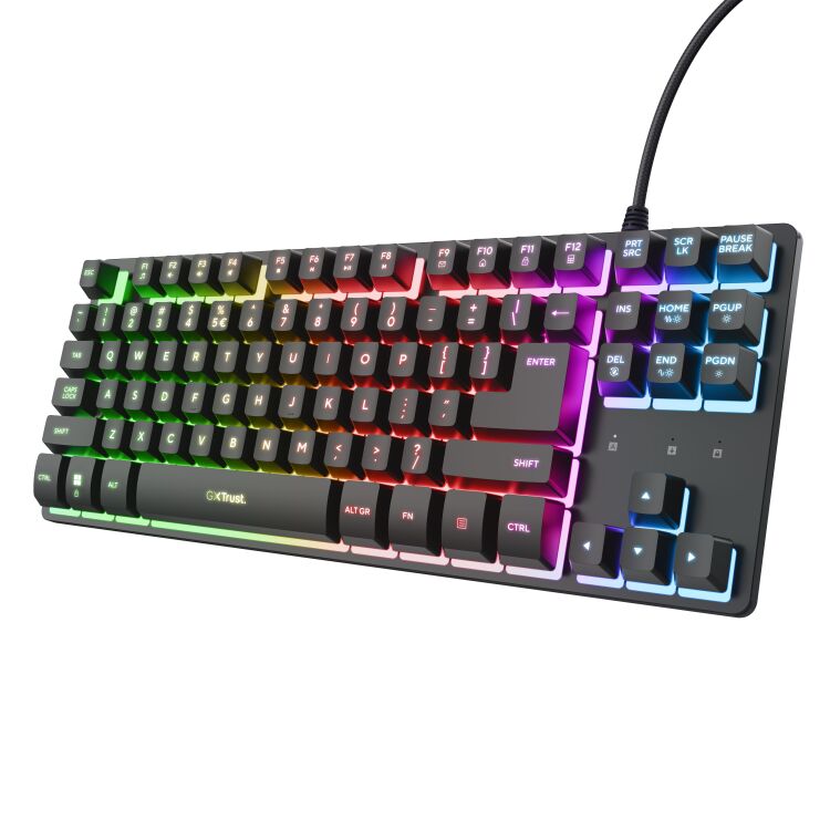 Trust GXT 833 Thado Toetsenbord met TKL-verlichting gaming toetsenbord