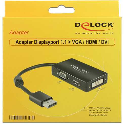 DeLOCK DisplayPort > VGA/HDMI/DVI adapter