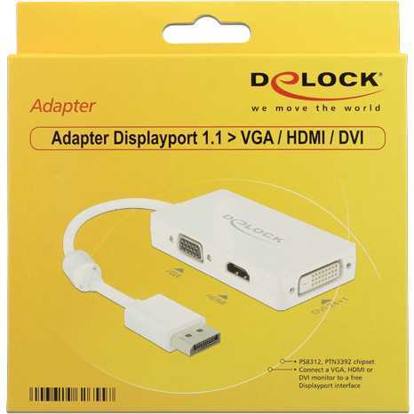 DeLOCK DisplayPort > VGA/HDMI/DVI adapter