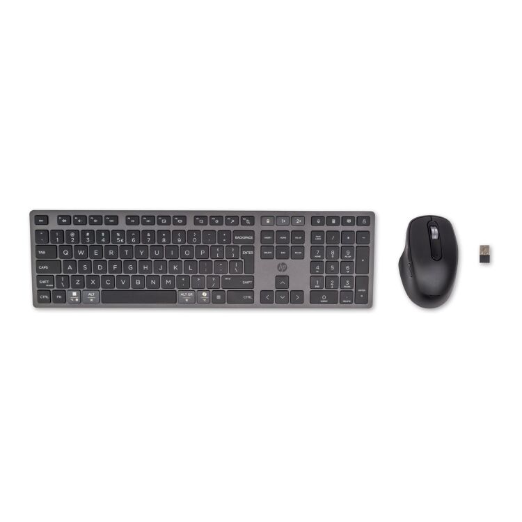 HP 720 Multi-Device Rechargeable Wireless Keyboard and Mouse Combo desktopset