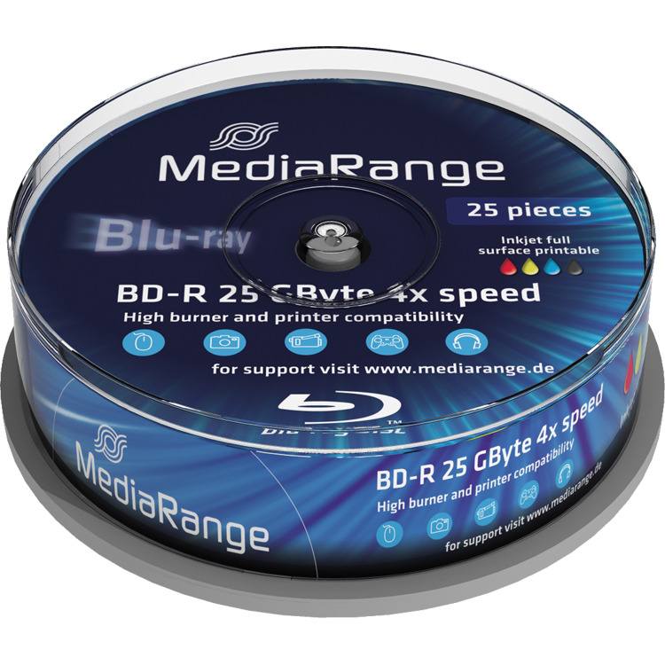 MediaRange BD-R 25 GB blu-ray media