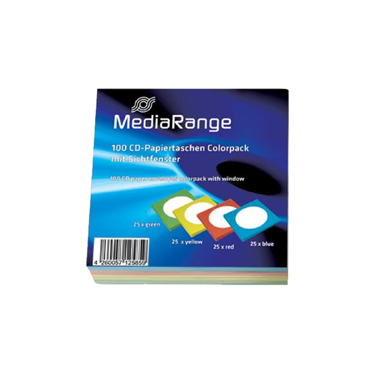 MediaRange CD/DVD Paper Sleeves Color-Pack