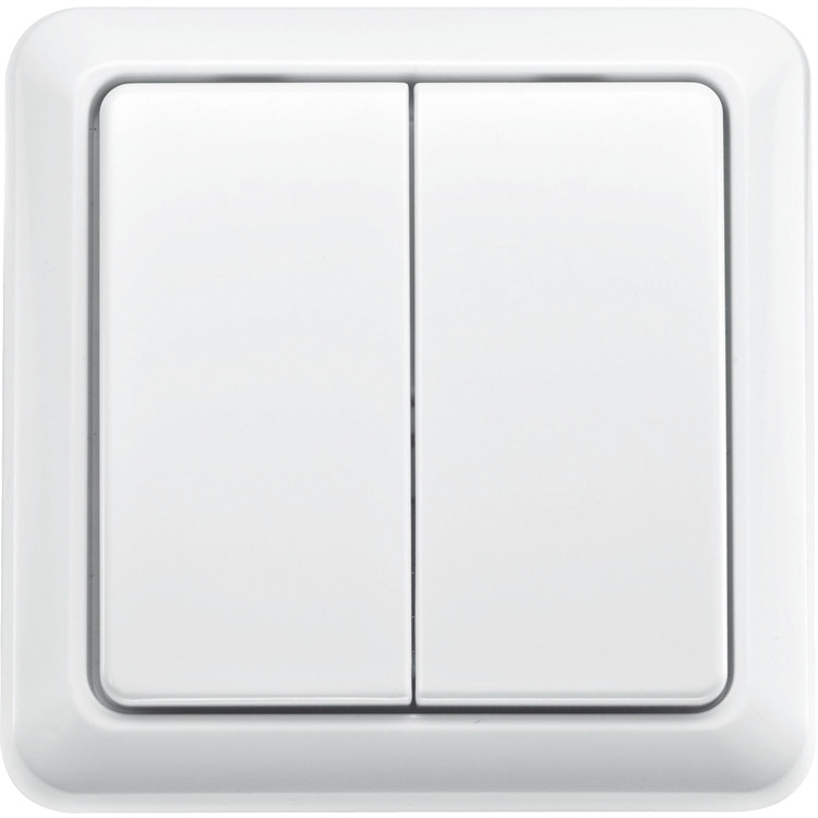 KlikAanKlikUit Draadloze Dubbele Wandschakelaar knop