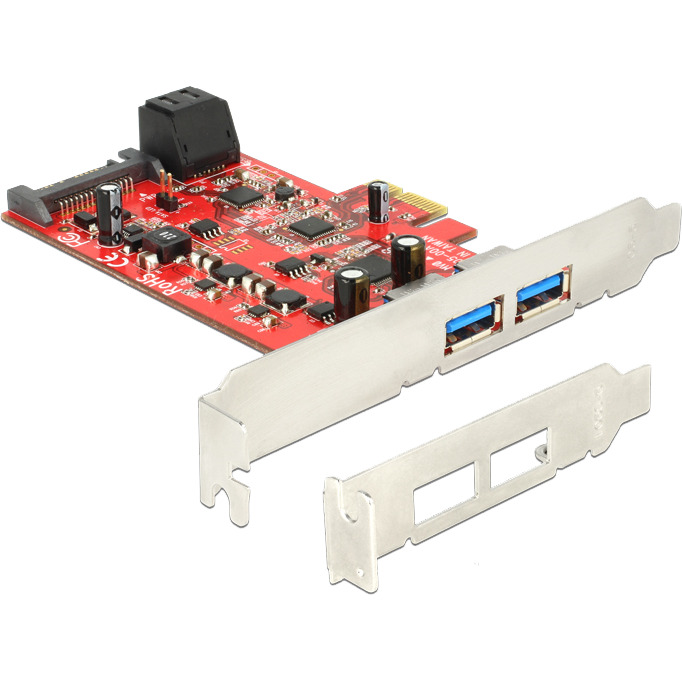 DeLOCK PCIe kaart 2x USB3.0 + 2x Sata 6Gb/s controller