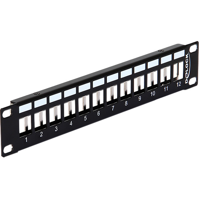 DeLOCK 10" Keystone Patch Panel 12 Port metal black patchpaneel