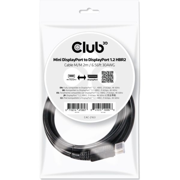 Club 3D Mini DisplayPort - DisplayPort 1.2 kabel