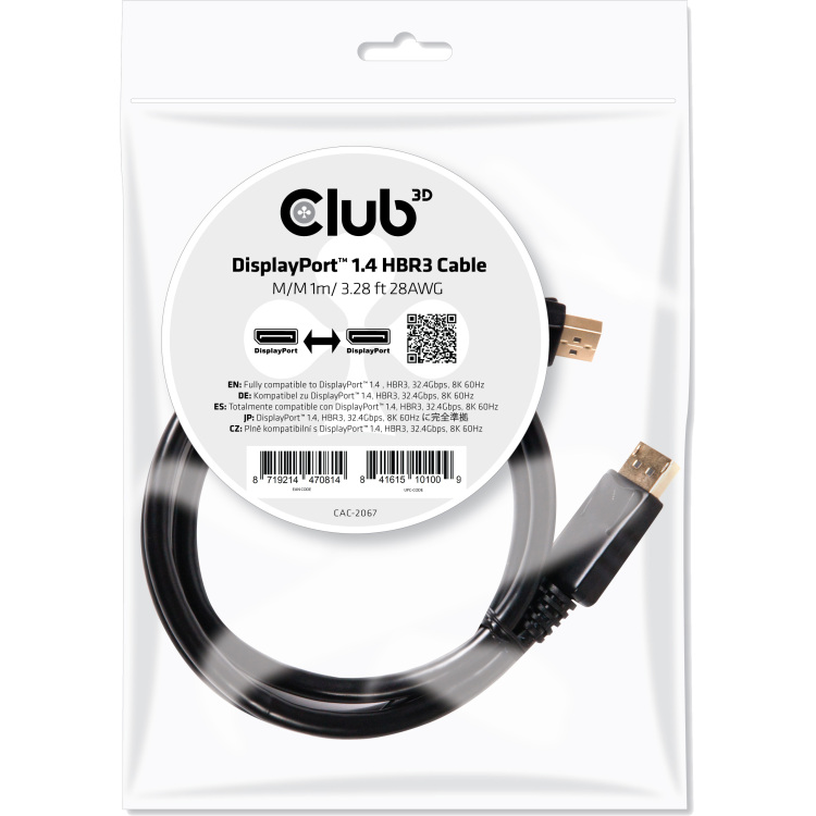 Club 3D DisplayPort 1.4 - DisplayPort 1.4 male-male kabel
