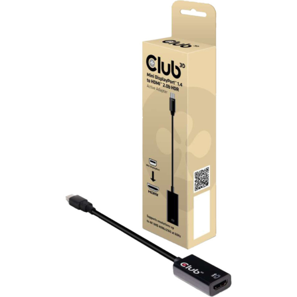 Club 3D Mini DisplayPort 1.4 > HDMI 2.0b HDR Active Adapter