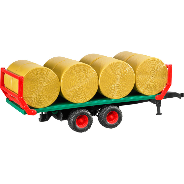 bruder Balentransport aanhanger met 8 ronde balen modelvoertuig