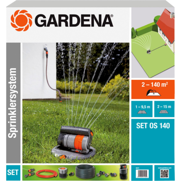 GARDENA Complete set met verzonken zwenksproeier OS 140 sprinklersysteem