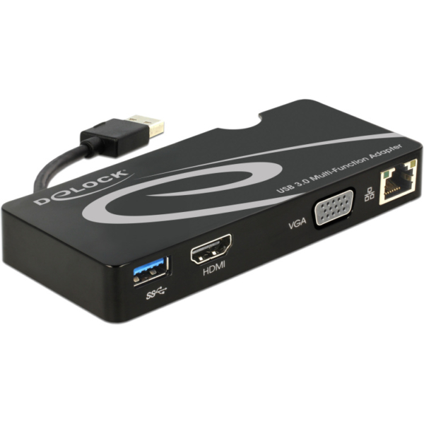 DeLOCK Adapter USB 3.0 > HDMI / VGA + Gigabit LAN + USB 3.0