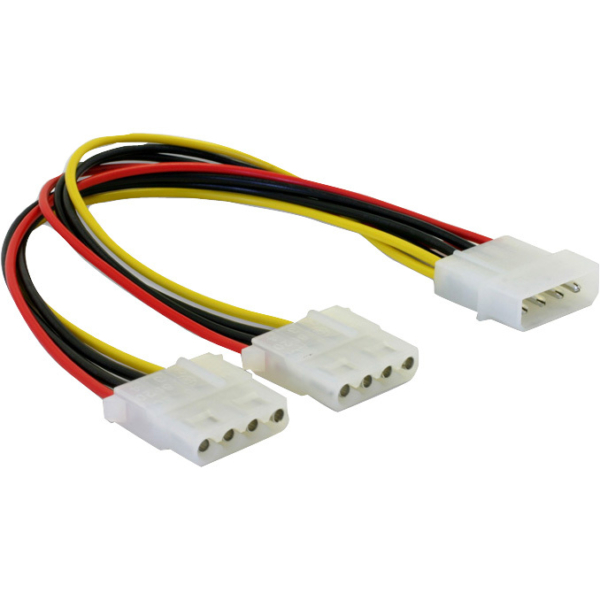 DeLOCK Y-kabel Power > 2x 4pin Molex