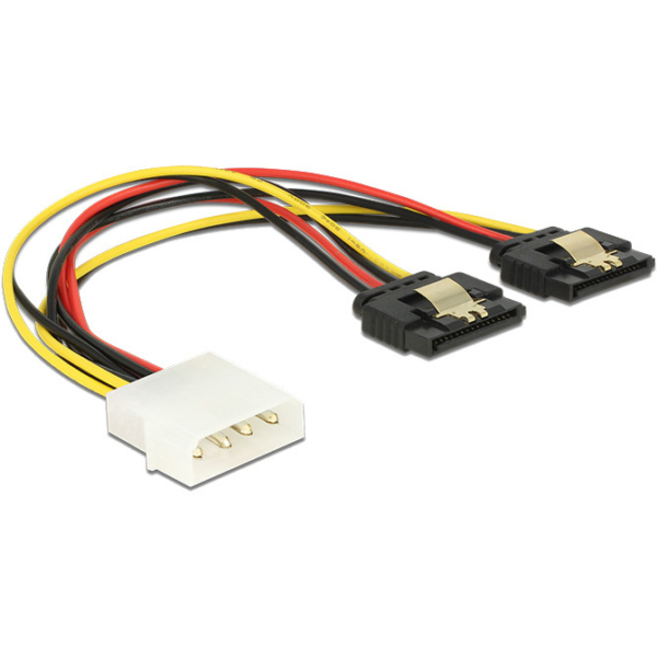 DeLOCK Power Molex 4-pin male > 2 x SATA 15-pin splitterkabel
