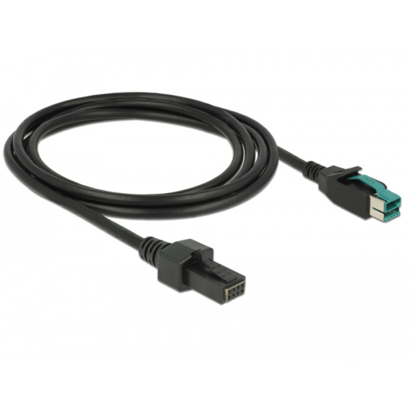 DeLOCK PoweredUSB kabel male 12 V > 2 x 4 pin male voor POS printers en terminals