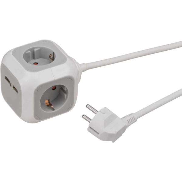 Brennenstuhl ALEA-Power 2xUSB-Charger + stekkerblok 4-voudig stekkerdoos