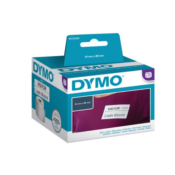 Dymo LW naambadge-etiketten, 41 x 89 mm printlint
