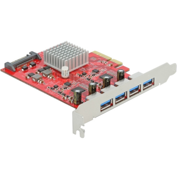 DeLOCK PCIe x4 > 4x extern USB-A 3.2 Gen 2 usb-controller
