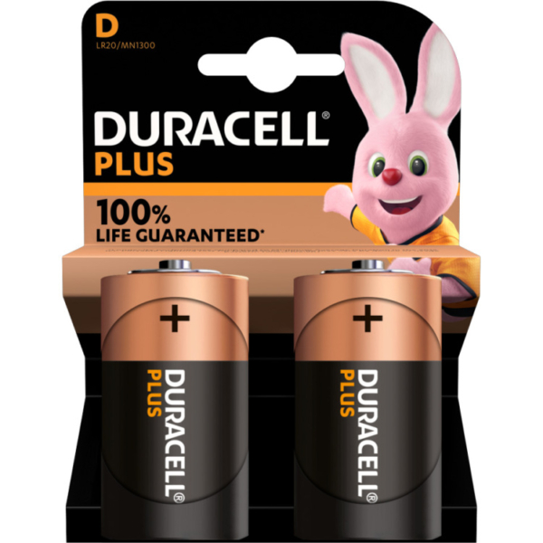Duracell Plus Alkaline D-batterijen