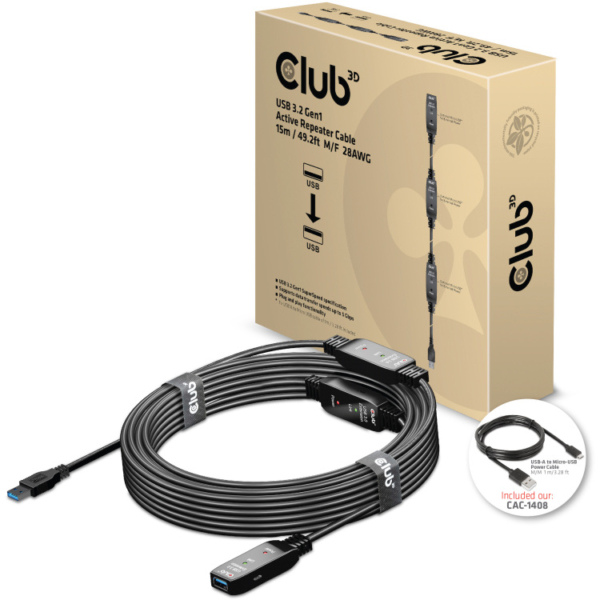 Club 3D USB 3.2 Gen 1 Active Repeater verlengkabel