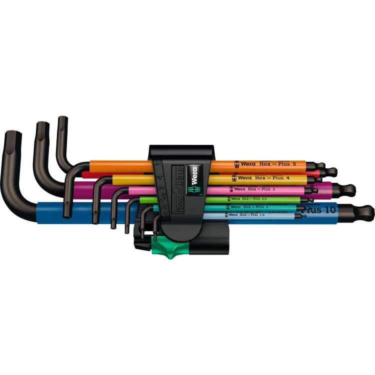 Wera 950/9 Hex-Plus Multicolour 1 Stiftsleutelset, metrisch, BlackLaser schroevendraaier