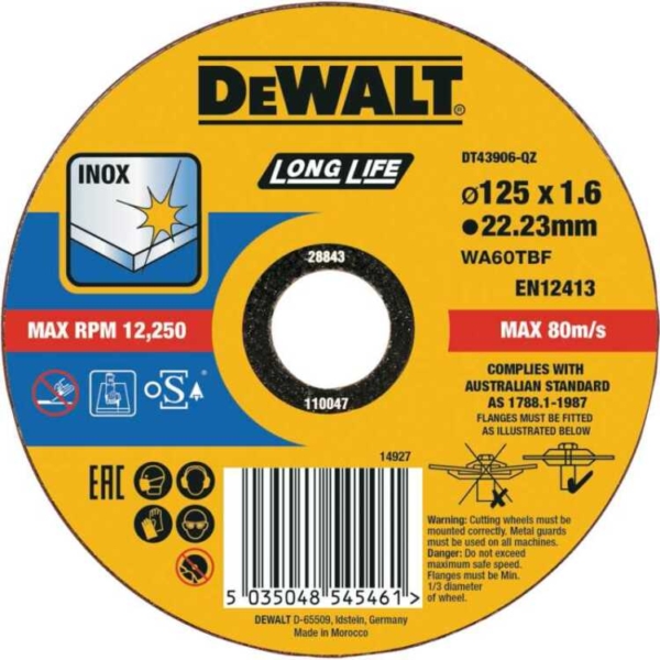 DEWALT INOX doorslijpschijf DT43906-QZ