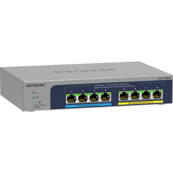 Netgear 8-port Multi-Gigabit (2.5G) Ultra60 PoE++ Ethernet Plus Switch MS108EUP