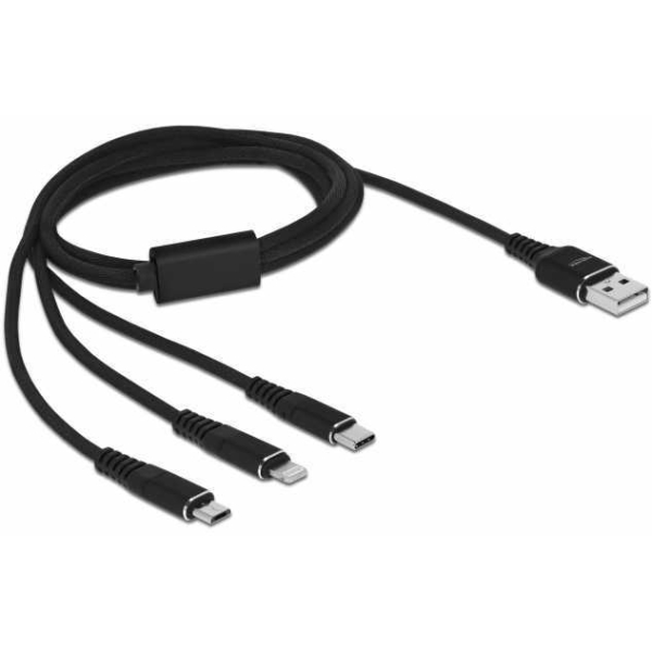DeLOCK USB Charging cable 3 in 1 for Lightning, micro USB, USB-C kabel