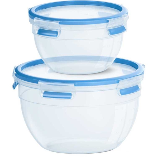 Emsa Clip & Close vershoudbakjes, 2 delige set, 1,0 / 2,6 L doos