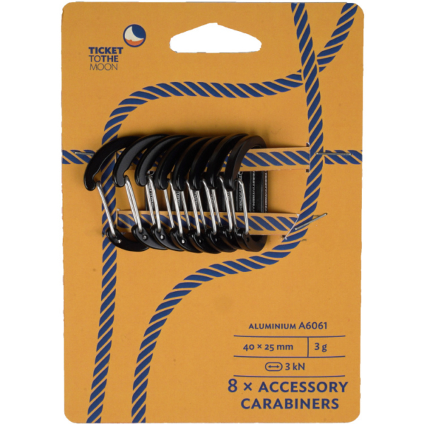 Ticket to the Moon Karabijnhaak 3 kN, 8-Pack bevestiging