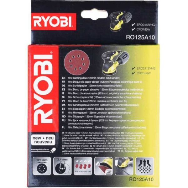 Ryobi 125mm Random Orbitaal Schuurschijven RO125A schuurpapier