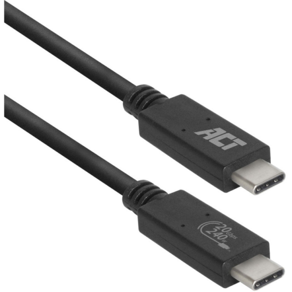 ACT Connectivity USB4 20Gbps aansluitkabel C male - C male 1 meter USB-IF gecertificeerd