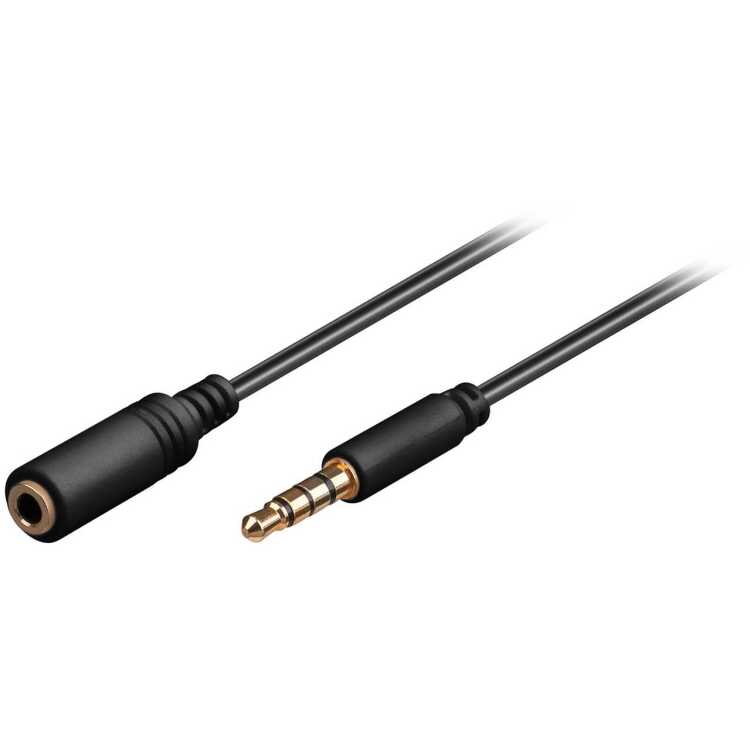 goobay Hoofdtelefoon en audio AUX verlengkabel, 4-pin 3.5mm slim