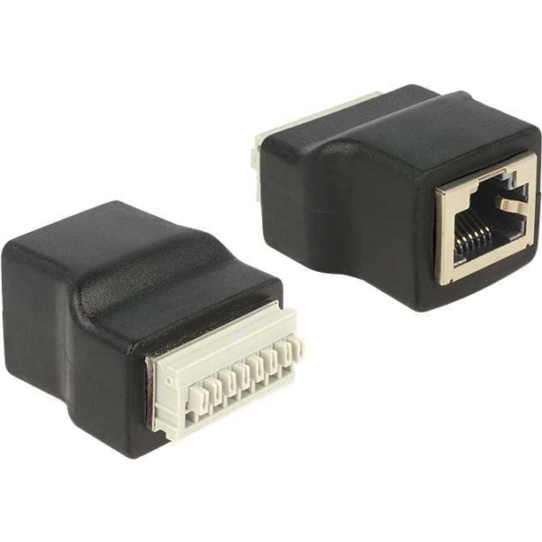 DeLOCK Adapter RJ45 female > Terminal Block with push button 8 pin