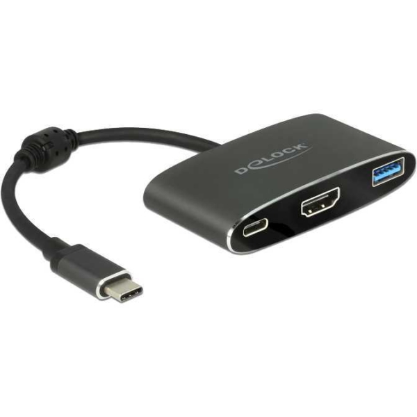 DeLOCK USB-C male > HDMI female + USB-A + USB-C PD adapter