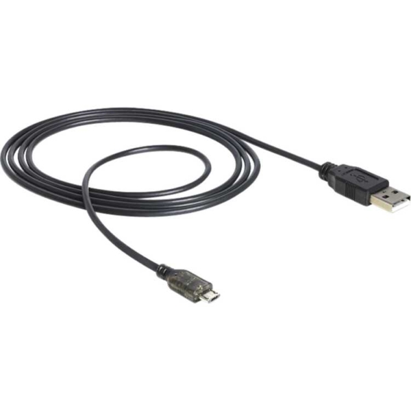 DeLOCK USB-A > Micro-USB-B met LED kabel
